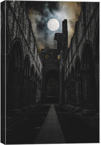 Abbey by Moonlight Canvas Print by Colin Metcalf