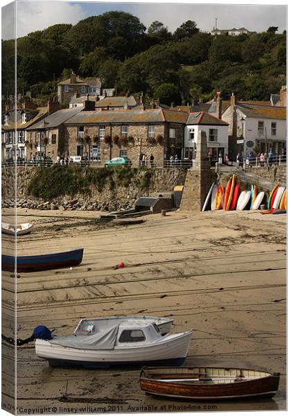 Mousehole Harbour. Canvas Print by Linsey Williams