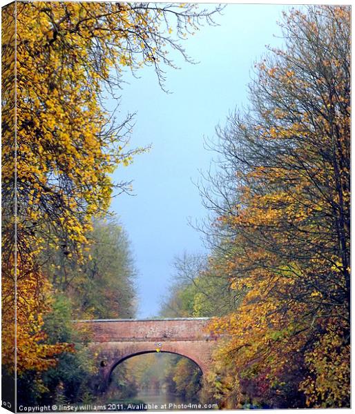 Autumn on the Oxford canal Canvas Print by Linsey Williams