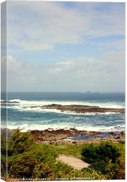 Looking out from Sennen Canvas Print by Linsey Williams