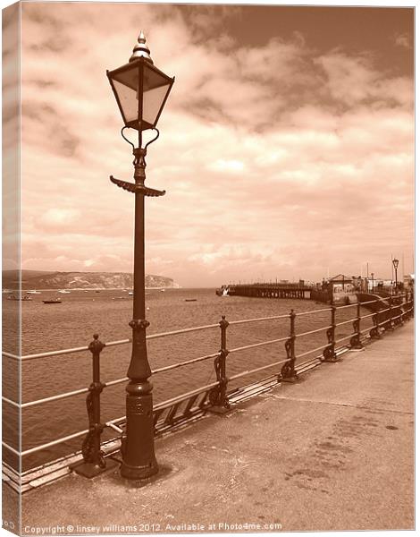 Sea front lamp Canvas Print by Linsey Williams