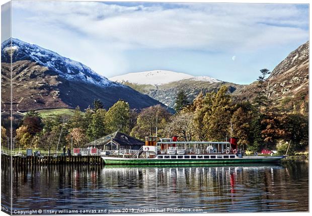 The Western Belle on Ullswater Canvas Print by Linsey Williams