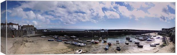 Mousehole Panorama 2 Canvas Print by Linsey Williams