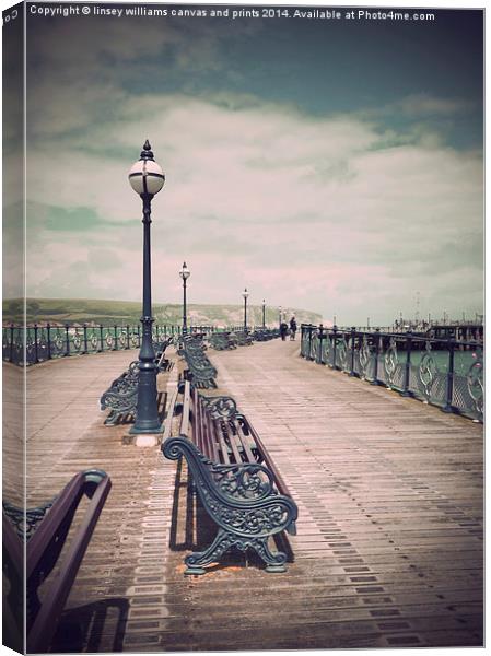 Seaside Swanage Pier Canvas Print by Linsey Williams