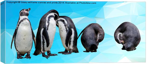  Penguin Party Canvas Print by Linsey Williams