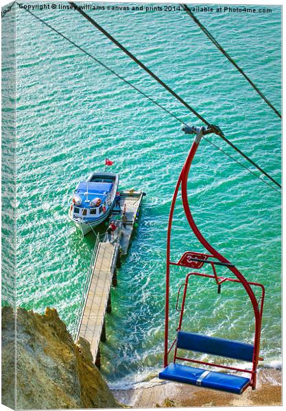  Chairlift To Alum Bay Canvas Print by Linsey Williams