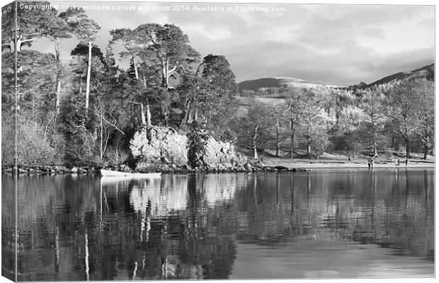 Friars Crag, Lake Derwent Black And White Canvas Print by Linsey Williams