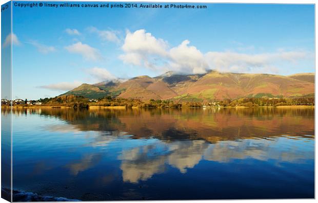 Skiddaw Reflections Canvas Print by Linsey Williams