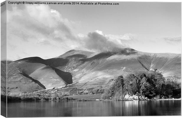  Skiddaw And Friars Crag, Cumbria Canvas Print by Linsey Williams