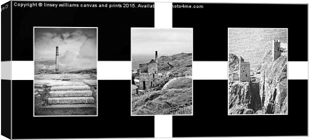  Cornish Flag And Tin Mines Canvas Print by Linsey Williams