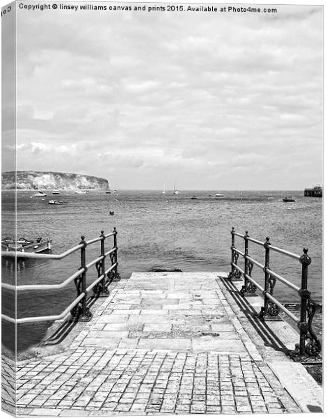  Slipway 2 Black And White Canvas Print by Linsey Williams
