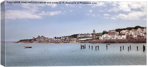  Pevril Point And The spanish Village Of Swanage Canvas Print by Linsey Williams