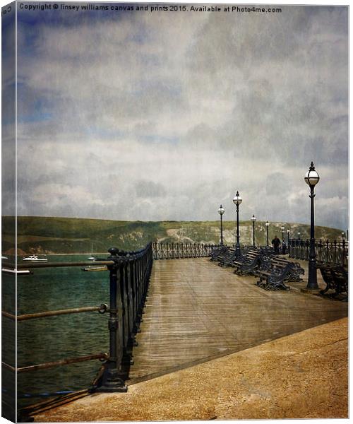 Textures On Swanage Pier Canvas Print by Linsey Williams