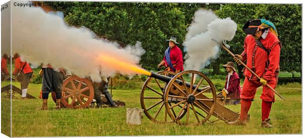  Firing The Cannon Canvas Print by Linsey Williams