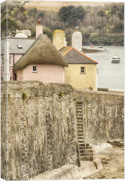 Steps To The Beach, St. Mawes Canvas Print by Linsey Williams