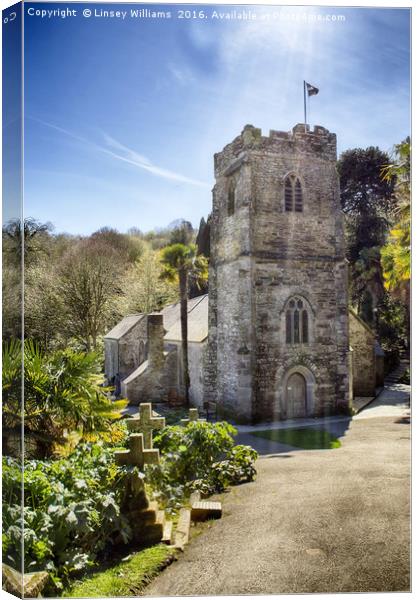 St. Just In Roseland, Cornwall Canvas Print by Linsey Williams