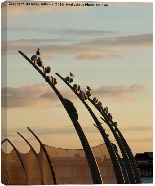 Blackpool Promenade Sculpture 2 Canvas Print by Linsey Williams