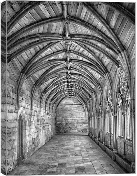 Lincoln Cathedral Cloisters Canvas Print by Linsey Williams