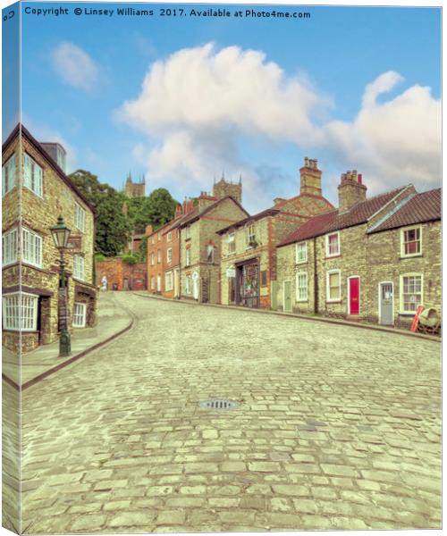Steep Hill, Lincoln                                Canvas Print by Linsey Williams
