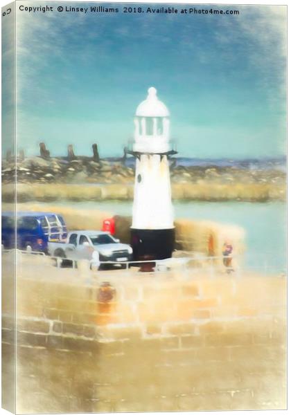 St. Ives Lighthouse Canvas Print by Linsey Williams