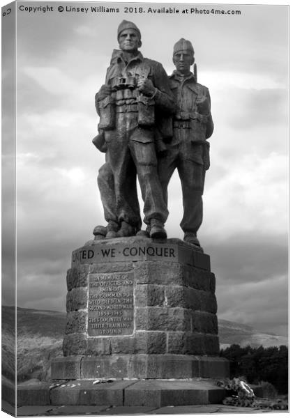 Commando Memorial, Scotland. Canvas Print by Linsey Williams