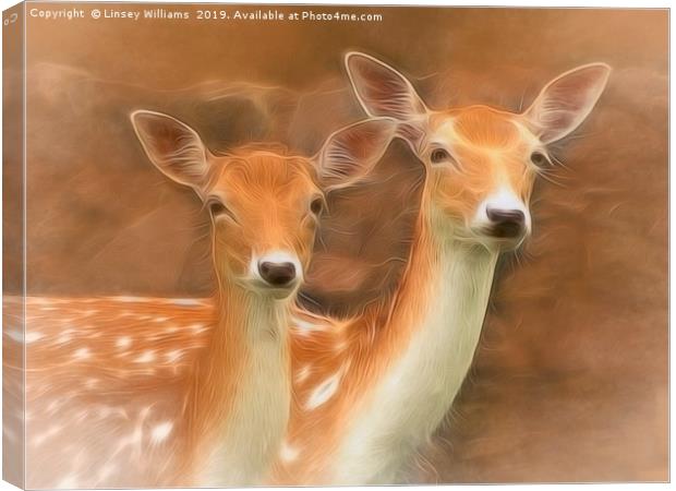 Two Fallow Deer Canvas Print by Linsey Williams