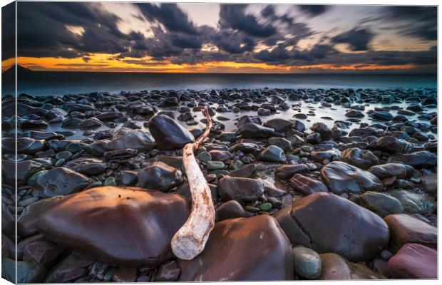 Porlock Weir beach  Canvas Print by J.Tom L.Photography