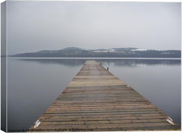 Pier at Loch Lomand Canvas Print by Paula Jardine