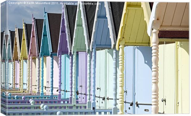 Essex Beach Huts Canvas Print by Keith Mountford