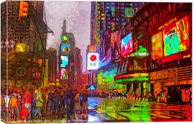 Times Square at Night Canvas Print by Iain Mavin