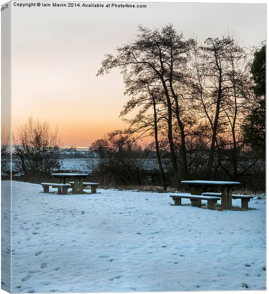 Sunrise in the Snow  Canvas Print by Iain Mavin