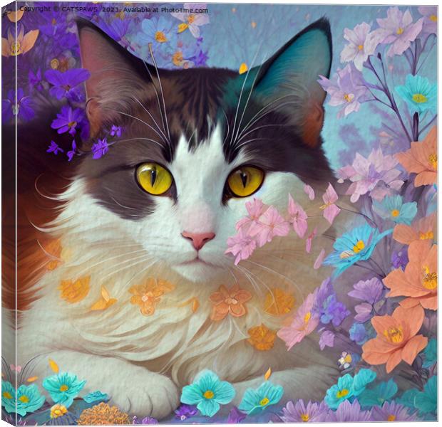FLOWER CAT Canvas Print by CATSPAWS 