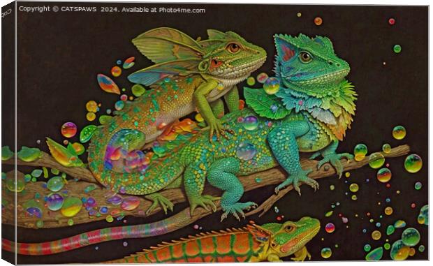 COOL CHAMELEONS Canvas Print by CATSPAWS 