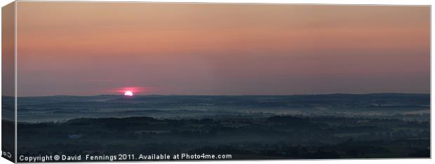 Sunrise over Sussex Canvas Print by David  Fennings