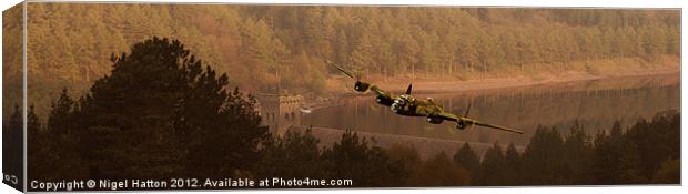 Lancaster Over The Dams Canvas Print by Nigel Hatton