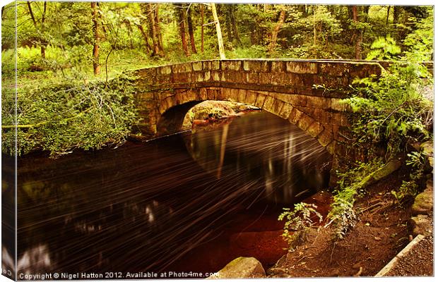 Footbridge over Rivelin River Canvas Print by Nigel Hatton