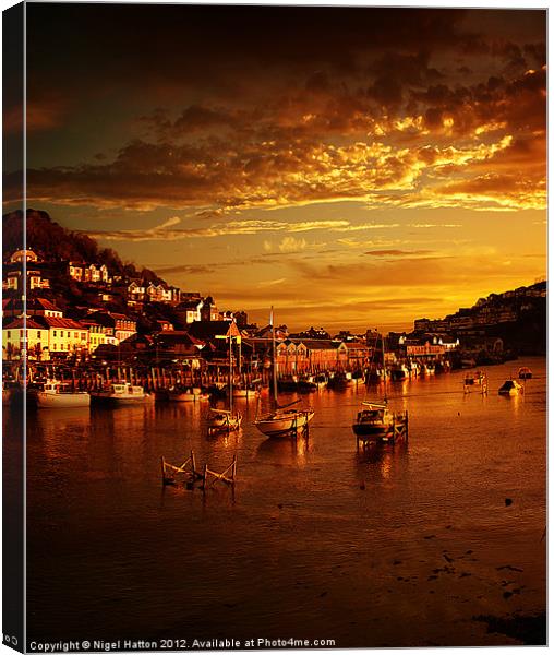 Looe at Sunset Canvas Print by Nigel Hatton