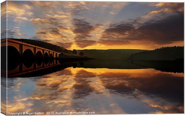 Sunrise Over Bamford Edge Canvas Print by Nigel Hatton