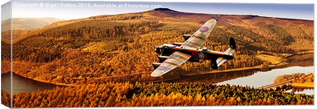 Lancaster Over Ladybower Canvas Print by Nigel Hatton