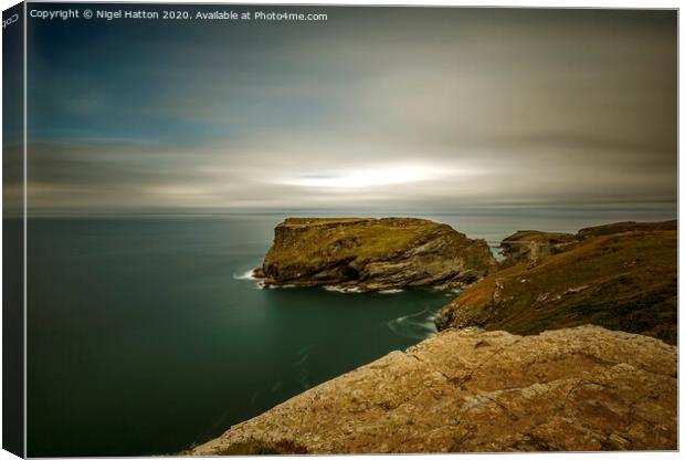 Tintagel Island  Canvas Print by Nigel Hatton