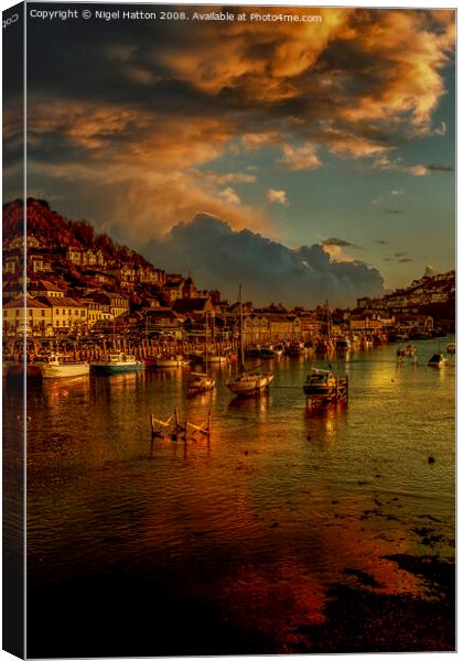 Sunset At Looe Canvas Print by Nigel Hatton