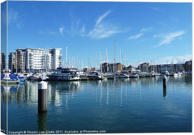 Yachts at Harbour Canvas Print by Sharon Lisa Clarke