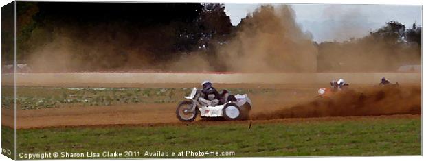 British Grasstrack Racing Canvas Print by Sharon Lisa Clarke