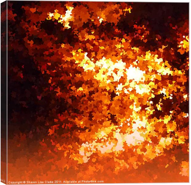 Impressionistic Fire Canvas Print by Sharon Lisa Clarke