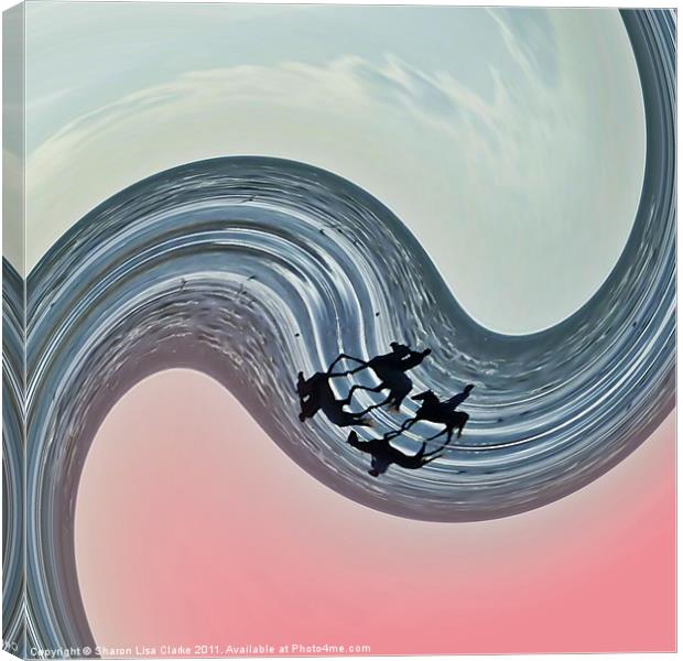 Riding the wave Canvas Print by Sharon Lisa Clarke