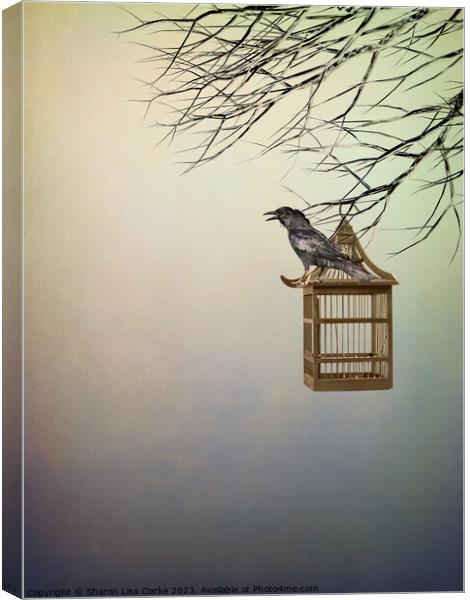 Golden Crow Canvas Print by Sharon Lisa Clarke