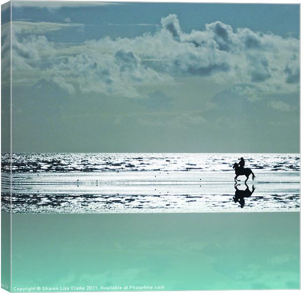 Riding Silver Sands Canvas Print by Sharon Lisa Clarke