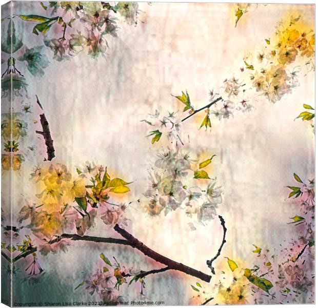 Retro Summer Blossom Canvas Print by Sharon Lisa Clarke