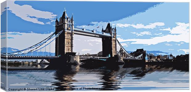 Tower Bridge in cut out style Canvas Print by Sharon Lisa Clarke