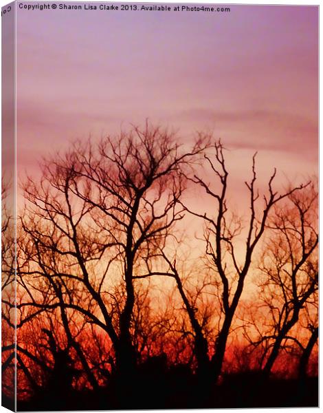 Crimson treetops 2 Canvas Print by Sharon Lisa Clarke